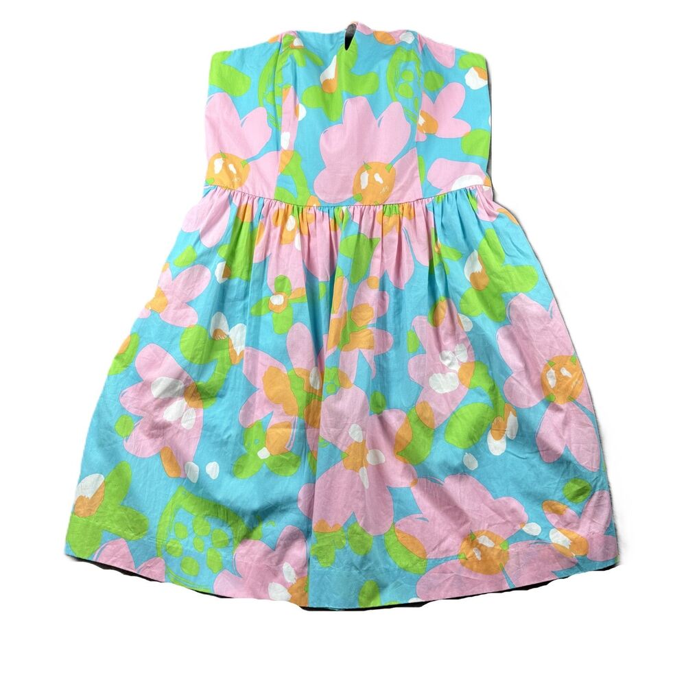 Lilly Pulitzer Richelle Strapless Dress Cotton Shorely Blue Mojo Size 8 L184